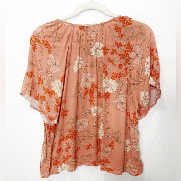 Bunulu Bohemian Style V-Neck Blouse Flowy Sleeves Embroidered Detail Size Large - Picture 2 of 7